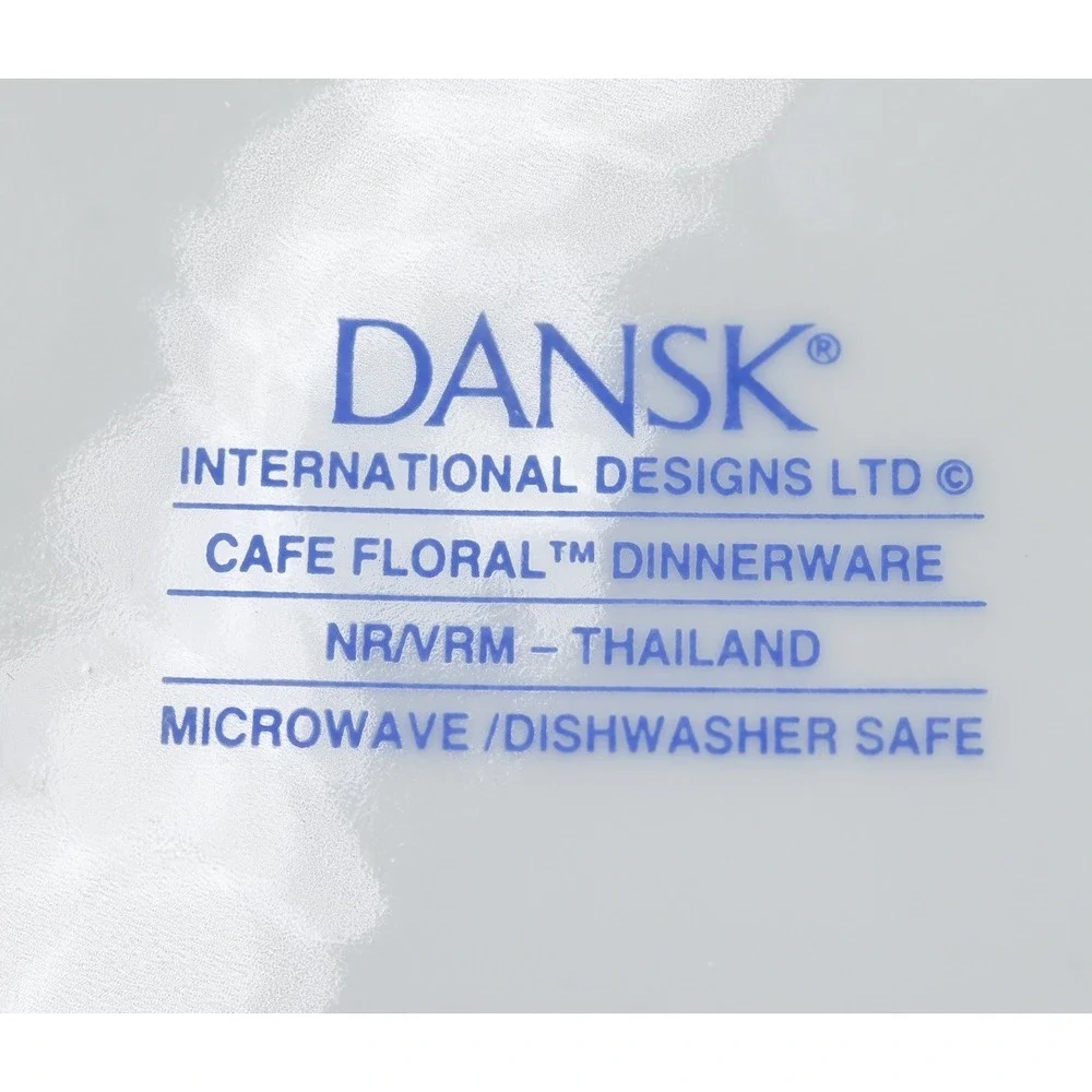 Dansk Cafe Floral Rimmed Soup Bowls Set of 4 Wildflower Porcelain 8.5 Inch